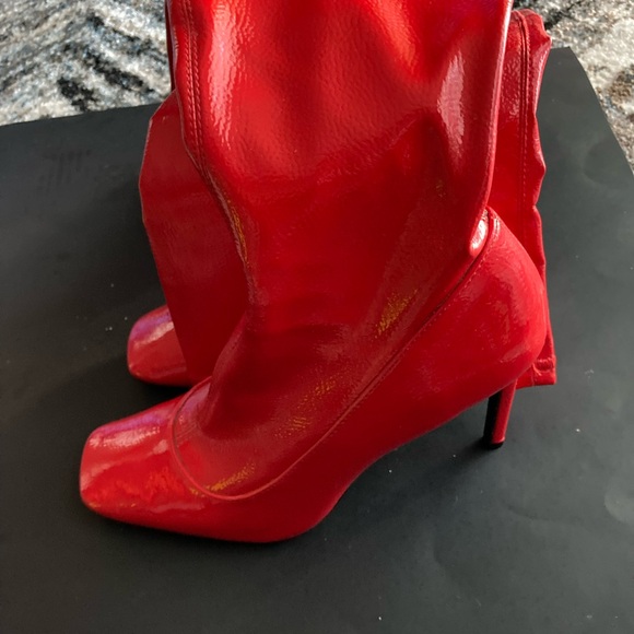 INC International Concepts Red Ankle Boots - Picture 3 of 4
